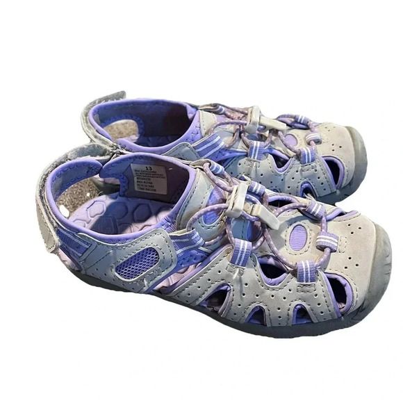 Khombu Youth Girls Sport Sandals Dana Grey / Purple Size 13 - Picture 3 of 7